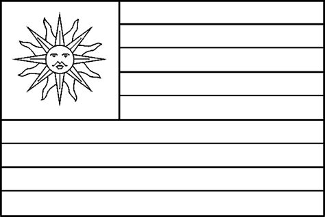 Uruguay Flag Coloring Page