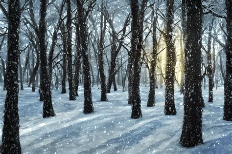 Winter Magical Forest Landscape Background · Creative Fabrica