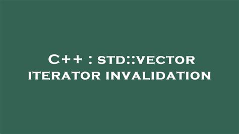 C++ : std::vector iterator invalidation - YouTube