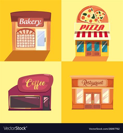 Street market commerce flat design Royalty Free Vector Image