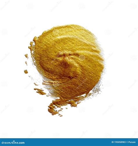 Realistic Gold Glitter Paint Brush. Hand Drawing Vector Illustration. Stock Vector ...