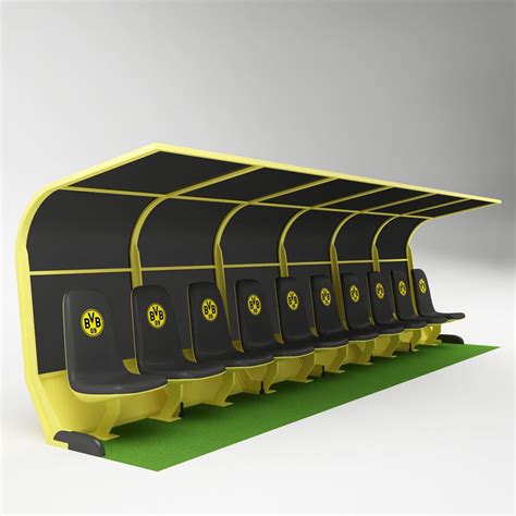 Soccer Bench for Coach Reserve Players 03 3D model | CGTrader