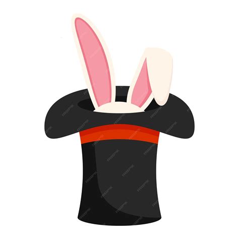 Premium Vector | Rabbit in a magic hat vector illustration