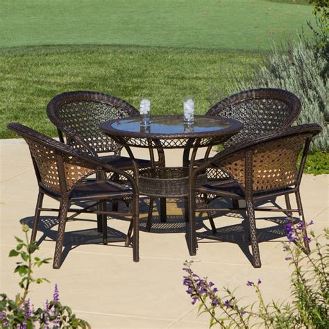 Christopher Knight Home Outdoor 5-piece Wicker Dining Bistro Table Set - 13464465 - Overstock ...