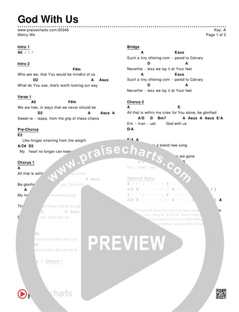 God With Us Chords PDF (MercyMe) - PraiseCharts