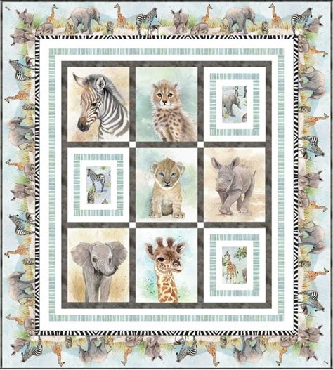 Baby Safari Animals Quilt Kit