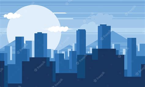 Premium Vector | City sunrise background vector