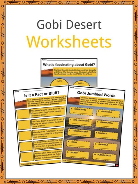 Gobi Desert Facts, Worksheets, Etymology & Physical Features For Kids