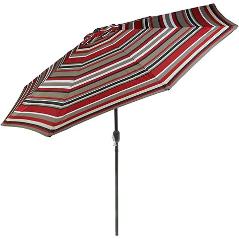 Sunnydaze Decor 9 ft. Aluminum Market Tilt Patio Umbrella in Awning Stripe-JLP-231 - The Home Depot