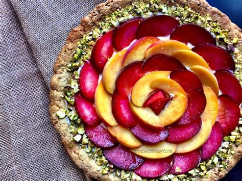 Peach and Plum Tart with Pistachio-Almond Crust | Foodie In New York | Plum tart, Peach tart ...