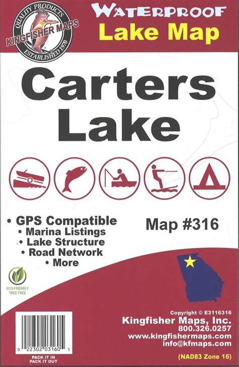 Carters Lake Map by Kingfisher Maps, Inc. | Maps.com.com