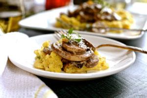 Cheesy Polenta with Wild Mushrooms & Thyme | Ciao Chow Bambina