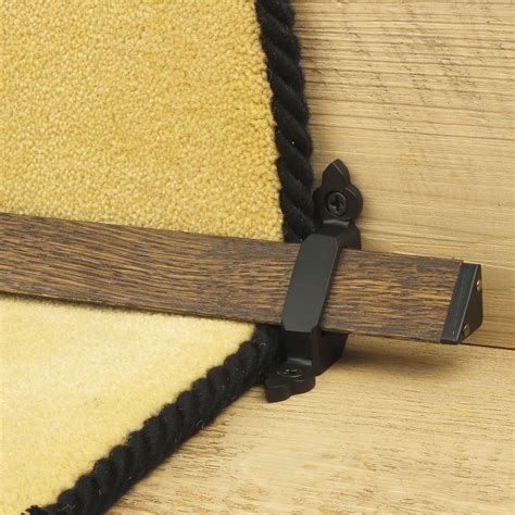 Tudor Black Dark Wood Stair Rod | Runrug