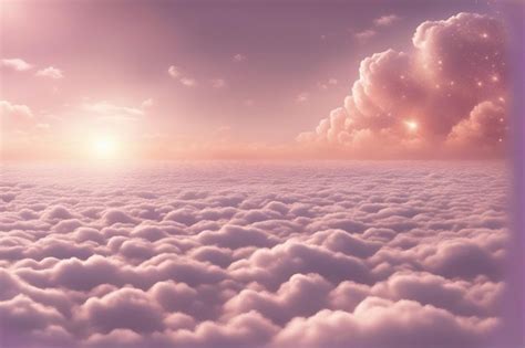 Premium AI Image | Fantasy Art Realistic Aesthetic dreamy cloud background sunlight glitter ...