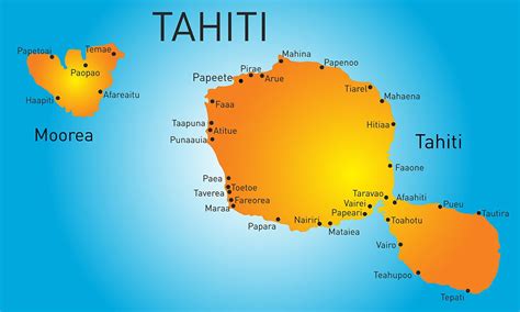 Vector color map of Tahiti | Illustrations ~ Creative Market