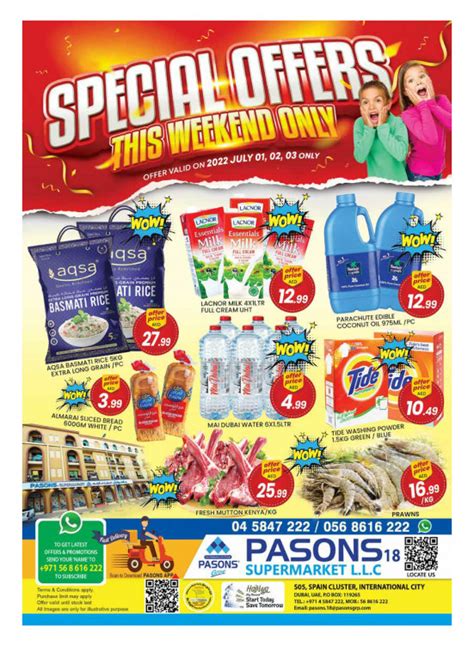 Special Offers - Pasons 18 Supermarket from Pasons until 4th July - Pasons UAE Offers & Promotions