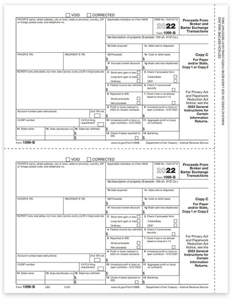 1099B Forms for Broker Transactions State Copy C - DiscountTaxForms