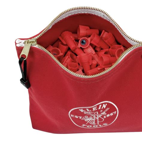 Zipper Bag, Canvas Tool Pouch, 10-Inch, Red - 5539RED | Klein Tools - For Professionals since 1857