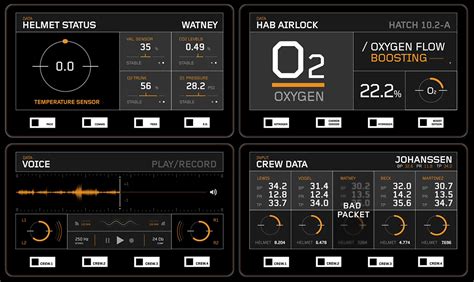 The Martian UI graphics - Fonts In Use