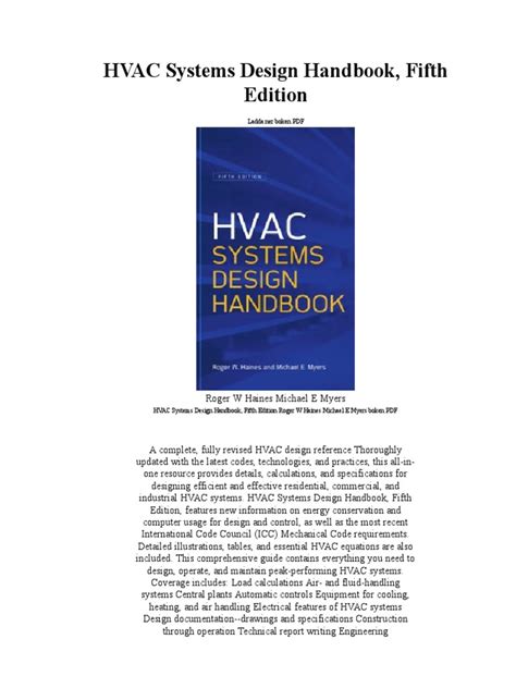 HVAC Systems Design Handbook, Fifth Edition: Ladda Ner Boken PDF | PDF