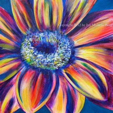 Gerber Daisy Art Print of Acrylic Floral Painting by ArtbyIvy, $40.00 | Daisy art, Canvas art ...