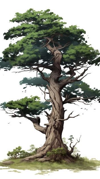 Old Tjikko Tree Isolated on Transparent Background | Premium AI-generated image