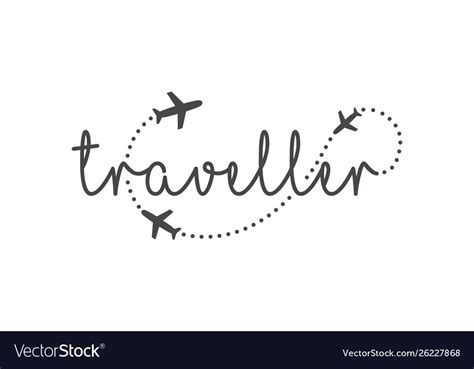 Traveller logo concept lettering traveler Vector Image