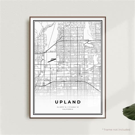 Upland Map Print Upland Street Map Poster California Modern | Etsy