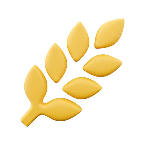 Wheat 3d icon. Grain, barley, cereal plant sign. Agriculture symbol. 3D render wheat ...