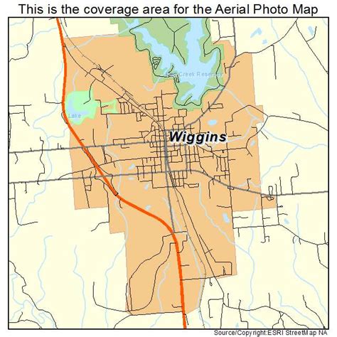 Aerial Photography Map of Wiggins, MS Mississippi