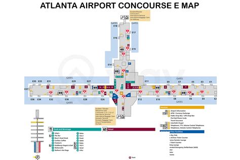 Atlanta Airport Terminal Map - Atlanta Airport Food, Shops Guide