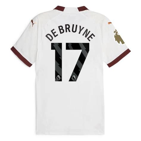 Kevin De Bruyne 17 Manchester City Shirt 2023/24 Away Jersey - White ...