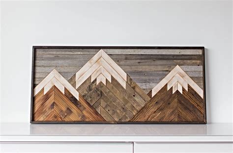 CUSTOM | Reclaimed wood wall art, Wood wall art, Mountain art