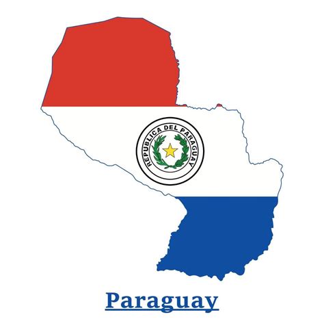 Paraguay National Flag Map Design, Illustration Of Paraguay Country ...