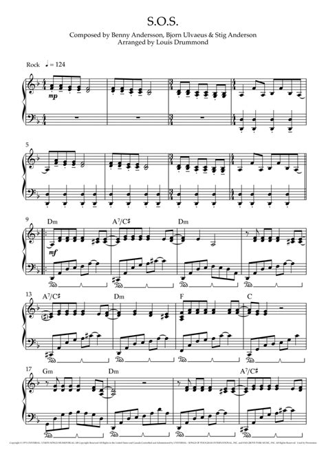 S.o.s. (arr. Louis Drummond) by ABBA Sheet Music for Piano Solo at Sheet Music Direct