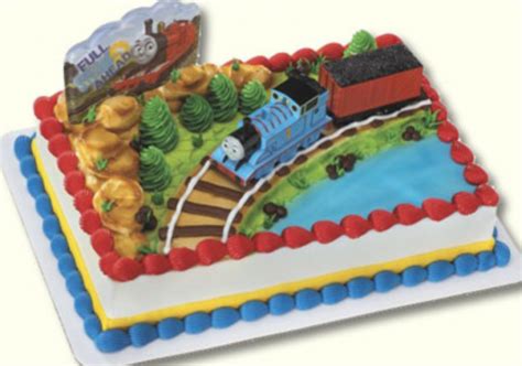 Train theme kids birthday cakes picture of Thomas the train on the ...