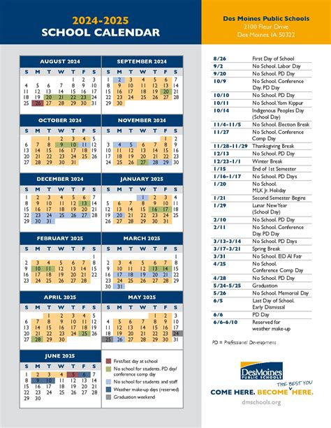 Des Moines Public Schools Calendar 2024-2025 (DMPS Calendar)