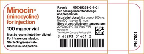 Minocin Injection - FDA prescribing information, side effects and uses