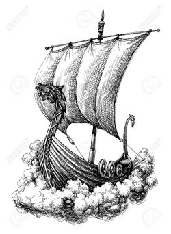 . Viking boat drawing at | Viking art, Viking ship tattoo