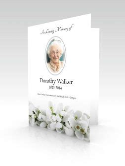 Funeral Stationery Order of Service Booklet with Flower Design featuring snowdrops Booklet ...