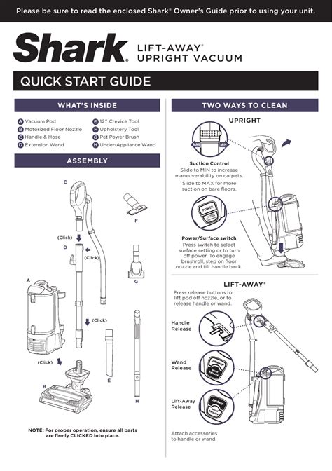 Shark Vacuum Lift Away Manual