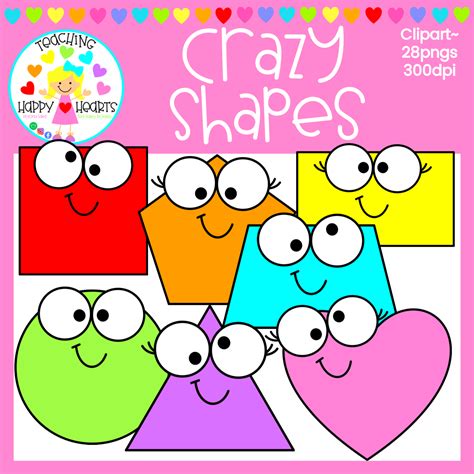 Crazy Shapes Clipart for Teachers 3 Year Old Activities, Math Activities, Shapes Images, My ...