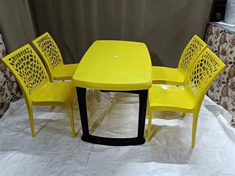 Rectangular Plastic Restaurant Dining Table Set, 4 Seater at best price ...