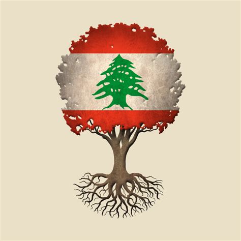 Tree of Life with Lebanese Flag - Lebanon - T-Shirt | TeePublic