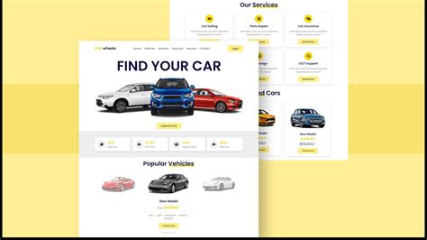 Create A Responsive Car Selling Website Design Using HTML - CSS - JavaScript || Step By Step ...