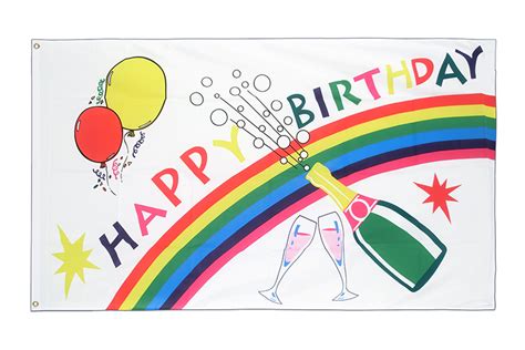 Happy Birthday Flagge - 90 x 150 cm - FlaggenPlatz Shop