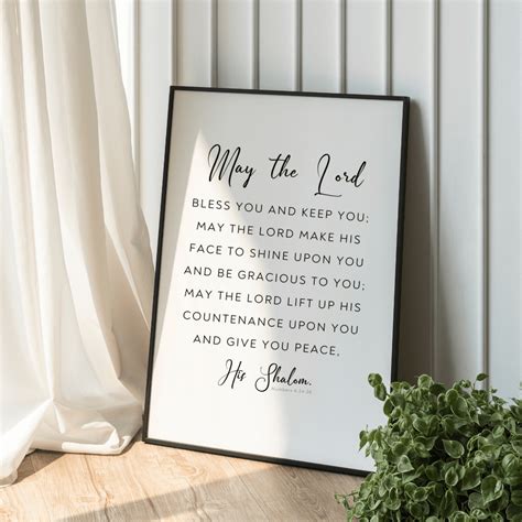 The Aaronic Blessing, Scripture Verse Wall Art Print - Jamii