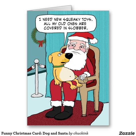 Funny Dog on Santa's Lap Christmas Holiday Card | Zazzle.com ...