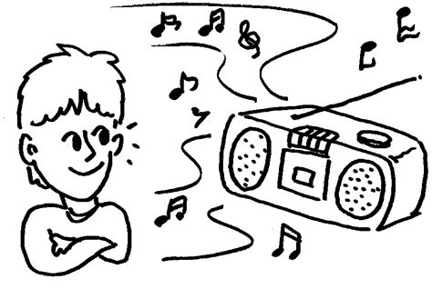 listen to music coloring - Clip Art Library