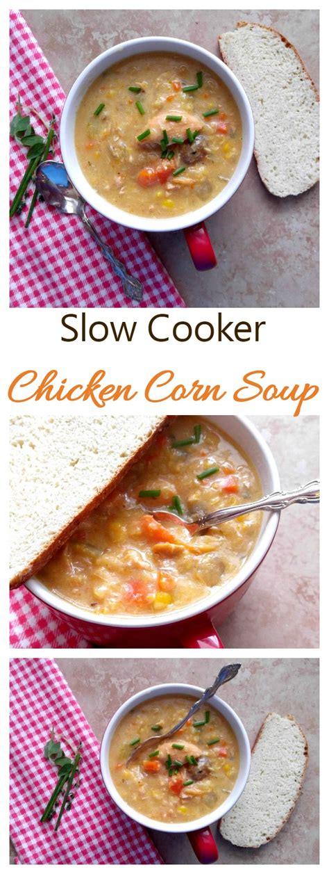 Chicken Corn Soup - A Crock pot Delight from Recipes Just 4U